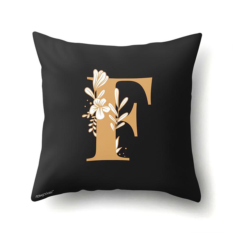 Polyester Kissenbezug Autodekoration Zuhause 26 Englische Buchstaben Gedruckt Taillenkissen Sofakissenbezug