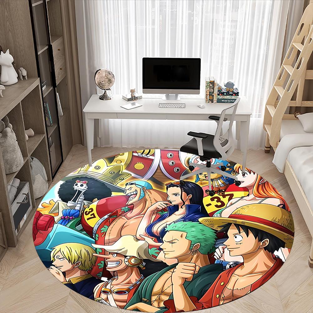 1pc One Piece Crew Office Round Area Rug, Under Office Chairs Bedroom Living Room Home Decor, Room Deco, Available in Various Sizes127
