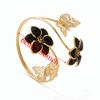Artistic Drip Oil Flower Arm Ring Vintage Butterfly Open Bangle  Fashion Accessory