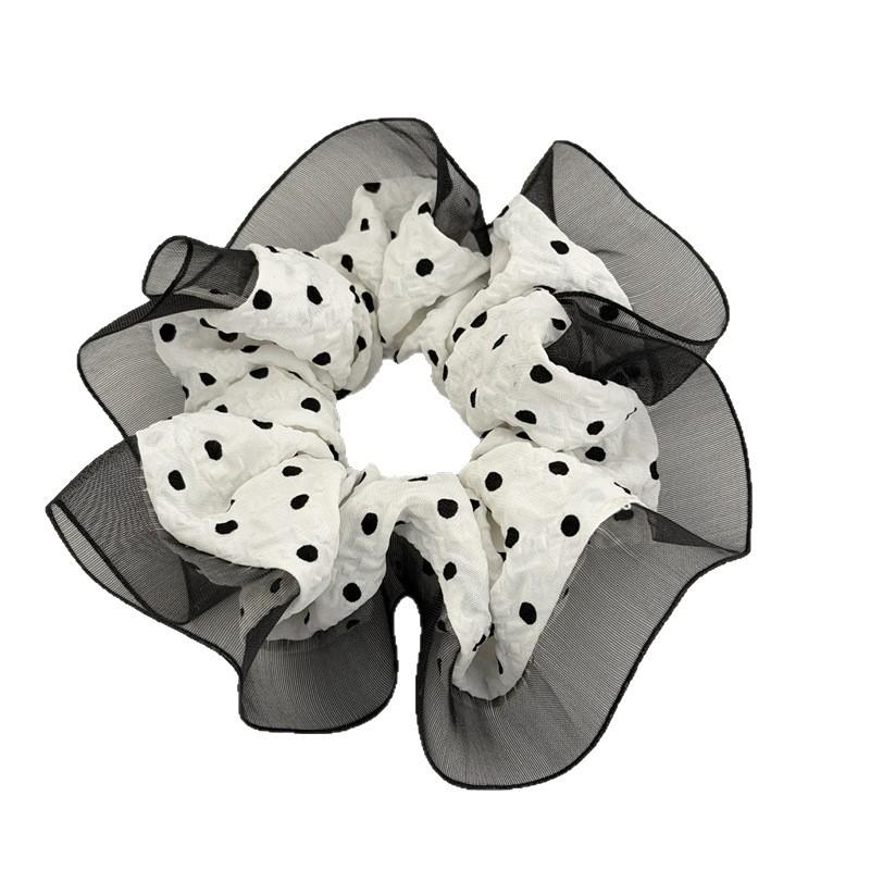 High-end Style Grosgrain Netted Lace Hair Band with Floral Trim for A Sophisticated Headband