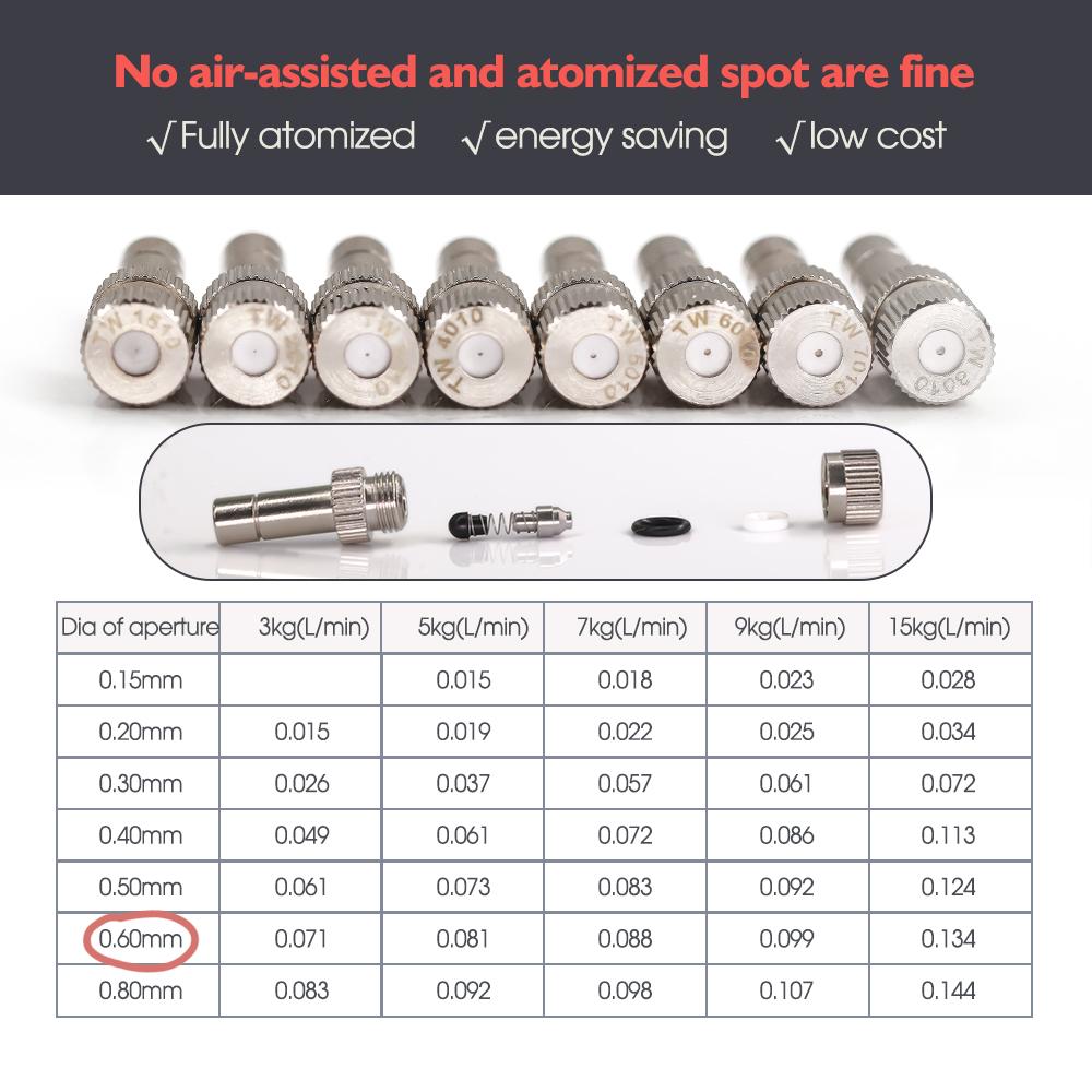 3/8" 9/12mm Misting Cooling System 0.6mm Nozzles Fine Atomizer PE Tubing Filter Self-priming Pump Garden Irrigation Watering Kit