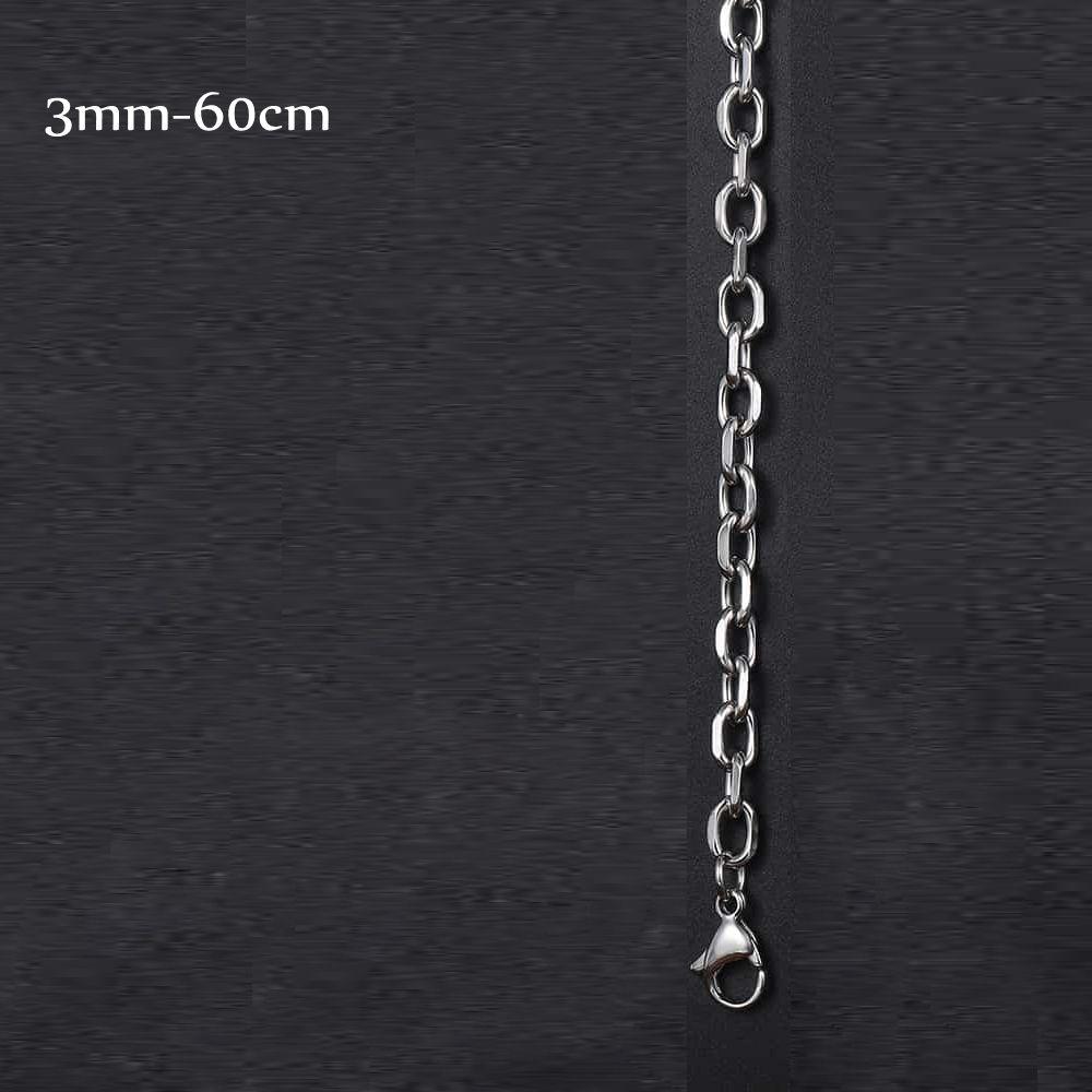 

Ожерелье из нержавеющей стали с металлическим воротником, 3 мм/4 мм, колье в стиле панк, готики, крутое серебро 3mm-60cm
