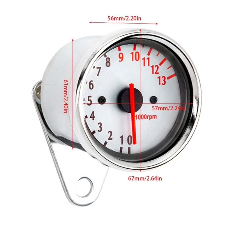 Edelstahl Tacho Motorrad Tachometer Motorrad Zubehör 13000 U/min Zähler mit LED-Hintergrundbeleuchtung Einfache Installation