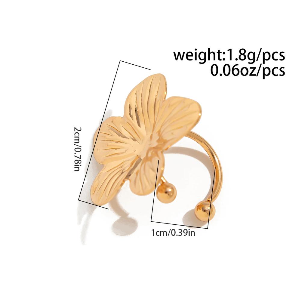 New 1Pcs/Set Stylish Golden/Silvery Flower Non Piercing Clips Earrings for Women Cute Glossy Floral Ear Clip Jewelry Gifts