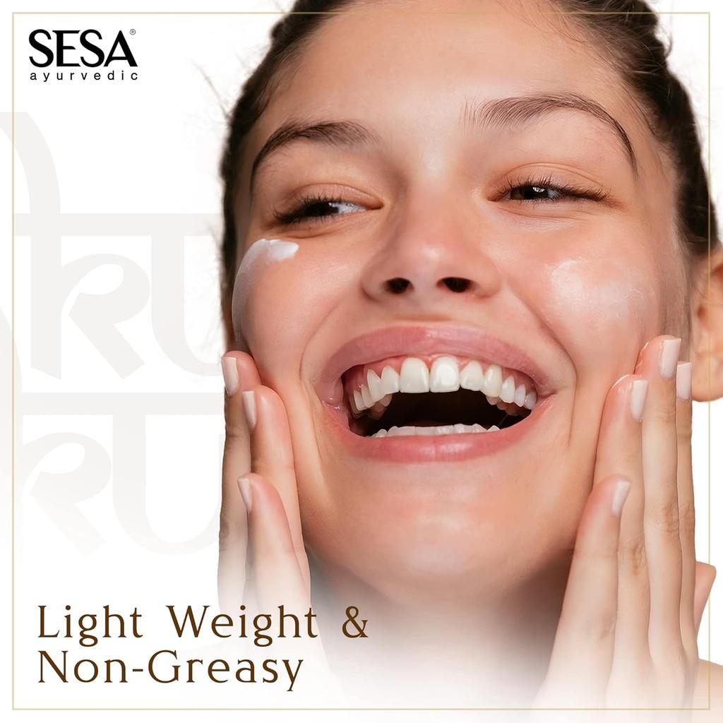 Sesa Kumkumadi Kesar Day Cream 50g With SPF 20 PA++ Ayurvedic Skin Brightening Moisturizer For Daily Sun Protection And Radiant Glow