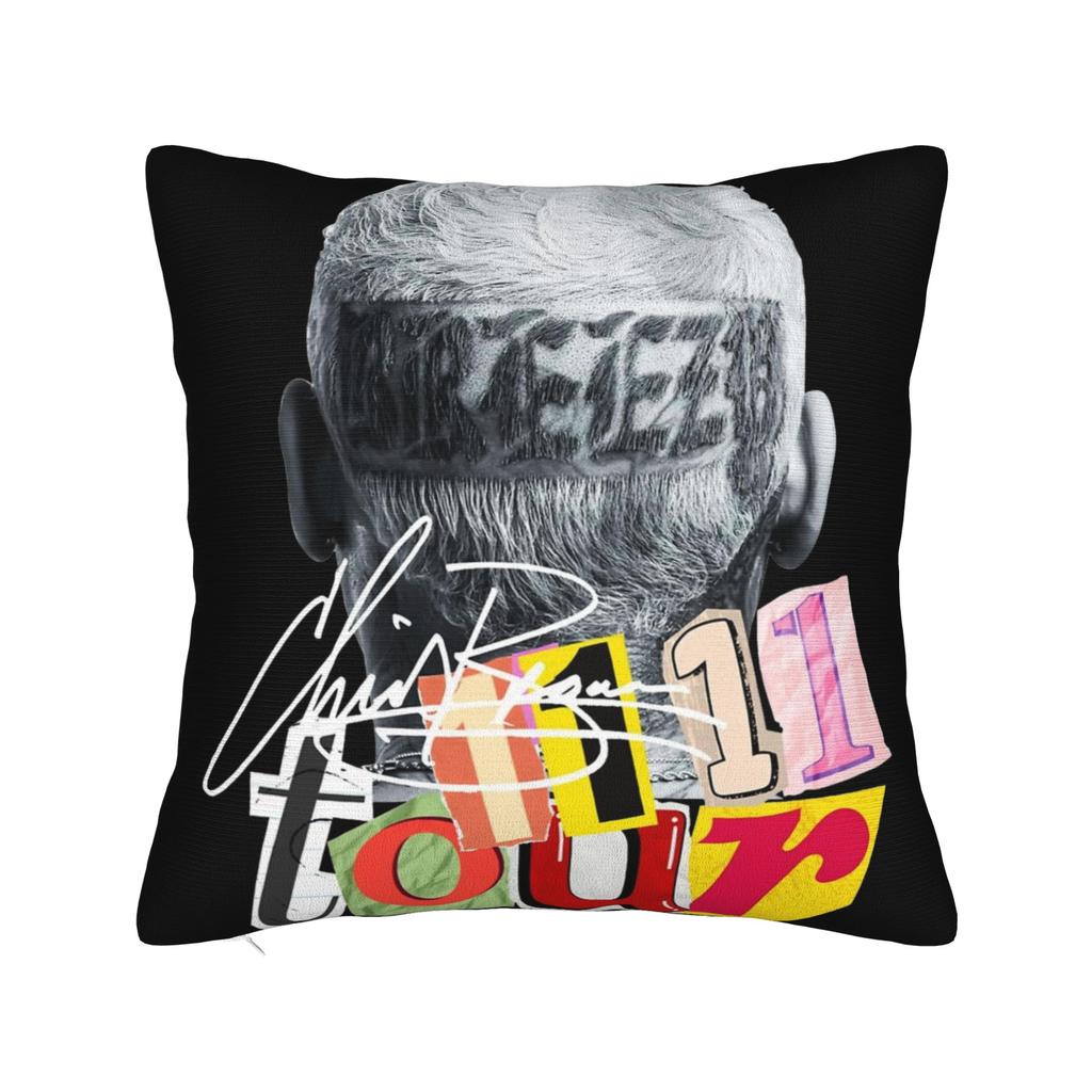 Federa per Cuscino Chris Brown Album Breezy-Music Rapper Federa Personalizzata per Cuscino per Divano Letto Soggiorno Federe Vintage
