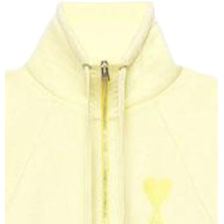Amiparis Ss22 Logo Heart Drawstring Half Zip Pullover Sweatshirt Men sweatshirt Yellow USW502-747703