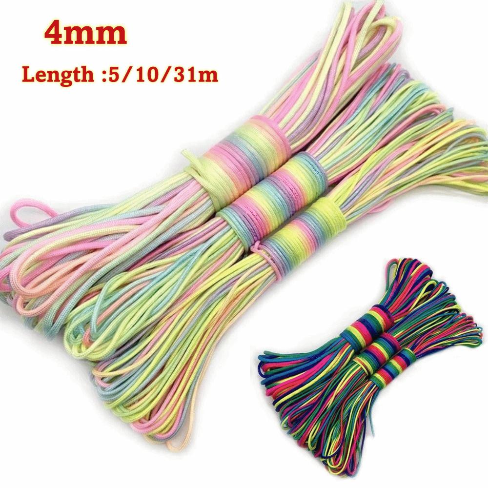 Durable Parachute Cord Multi-Strand Bracelet Cord New Rainbow Paracord Rope  Survival Gear