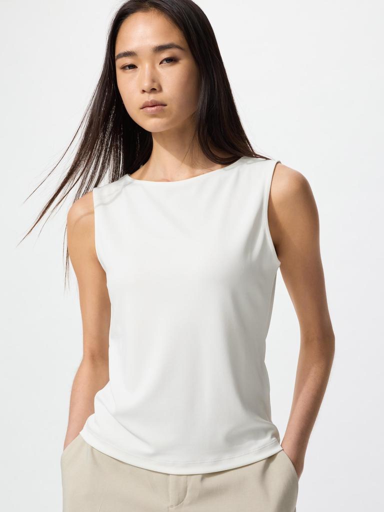 Uniqlo Japan Crepe Jersey BoaT Neck T Sleeveless