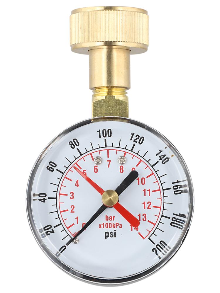 Brass Pressure Tester Hose Thread Gauge Plumbing Maintenance 3 4 Inch Female Connector Accurate Pressure Reading For Faucet