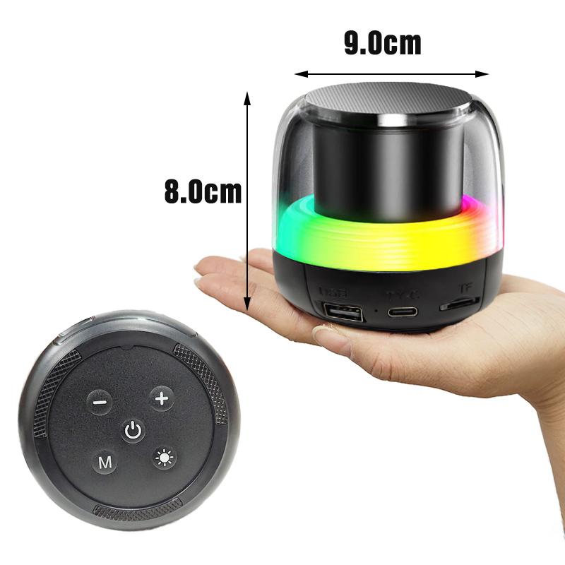 Portable LED RGB Atmosphere Lamp with TWS Bluetooth Music Speaker Subwoofer Mini Wireless Speaker USB Charge Novelty Night Light