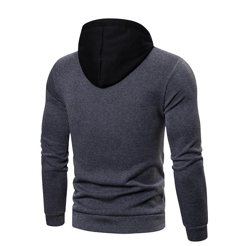 Men's Hooded Color-blocked Casual Sweatshirt, New Autumn Style, Fashionable Loose-fitting Jacket