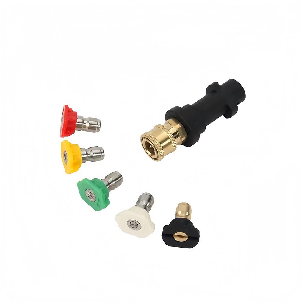 High Pressure Water Gun Foam Cannon Adapter Kit for Karcher K2 K3 K4 K5 K6 K7, Quick Connect with Color Nozzle Attachments