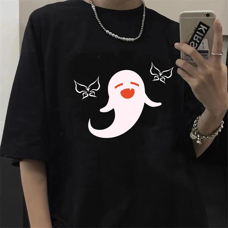 Cartoon Genshin Impact T Shirt Men Kawaii Hu Tao Graphic Tees Xiao Genshin T-shirt Unisex Hip Hop Tops