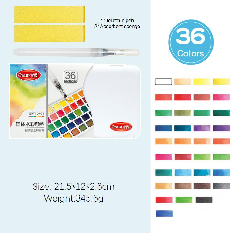 

12/24/36/48 цветов, однотонные акварельные краски, моющийся детский набор акварельных красок