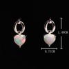 Sweet romantic style October Birthstone Natural Opal heart-shaped ring Earrings jewelry set women and girls birthday gift