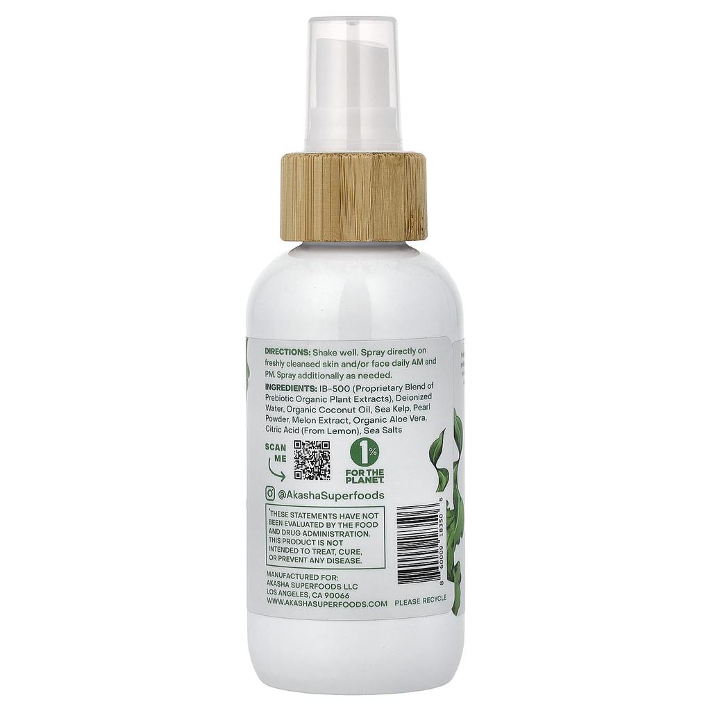 Akasha Superfoods Natural Skin Repair Mist, For Acne-Prone Skin, Seaweed, 3.4 Oz (111 Ml)