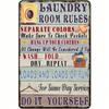 Metal Poster Laundry Room Rules Wall Art Home Decor