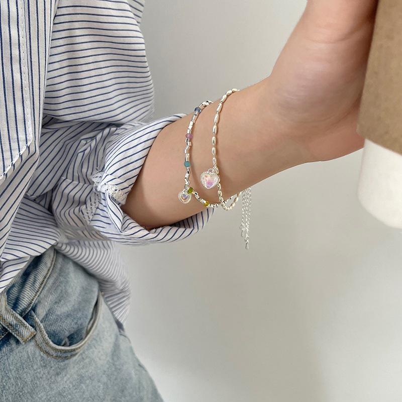 Sweet Heart Rice Grain Bracelet: Women's Fashionable, Beautiful, Hip Hop Style Hand Jewelry
