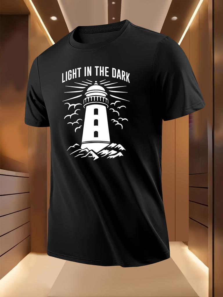Light in the Dark Lighthouse and Birds Graphic Tshirt Gra...