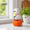 Cute Halloween Desk Accessories Fall Pumpkin Owl Figurine, Resin On Statue with Tabletop Ornaments Sunflower for Autumn Thanksgiving Indoor Tabletop,