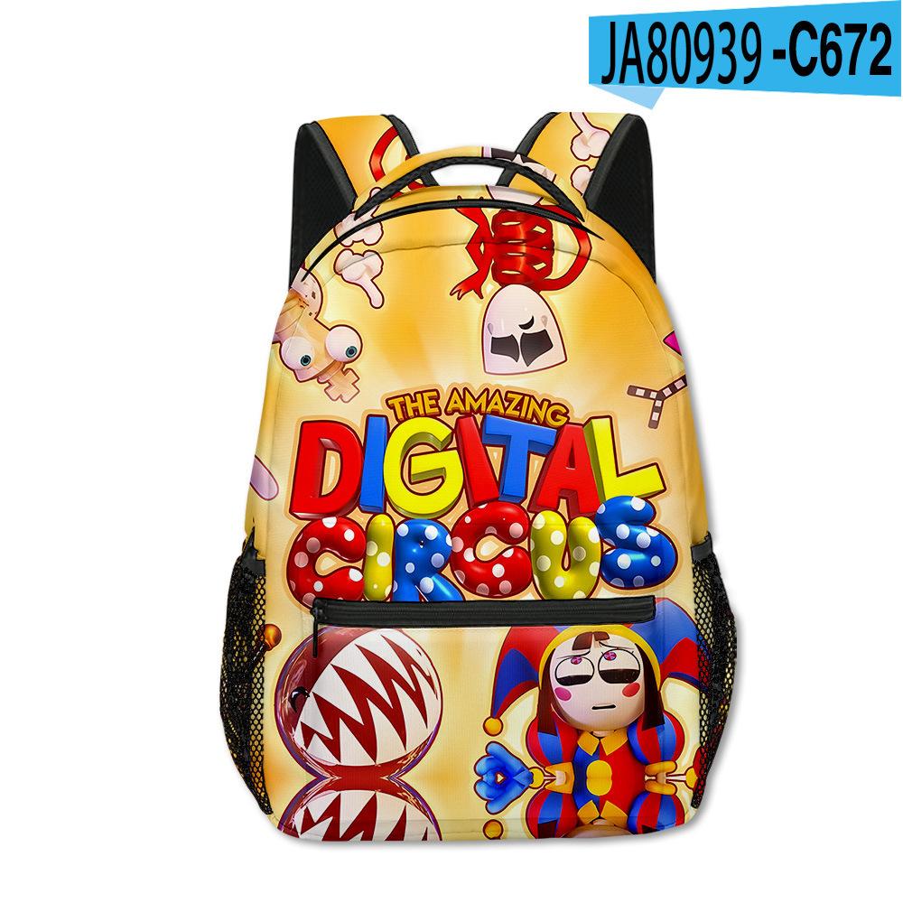 Magic Digital Circus School Bag Elementary And Secondary School Backpack Cartoon Children'S Backpack Men'S And Women'S Casual Backpack Full Print