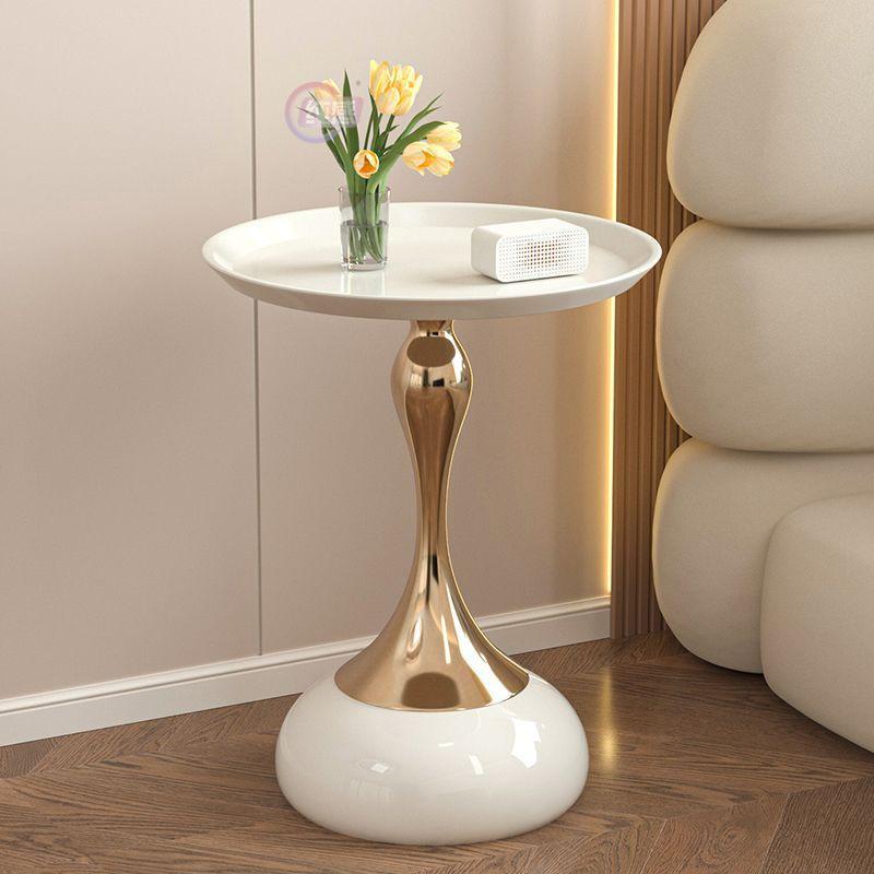 European Wrought Iron Slim Side Table for Living Room or Bedroom