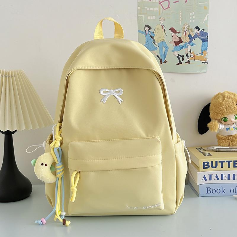 Schoolbag Wholesale High Value Bow Lightweight Small Backpack Japanese Ins Simple High School Student Schoolbag Versatile Backpack