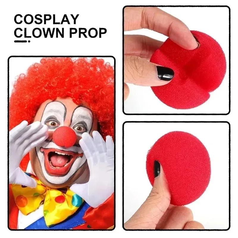 100/1Pcs Red Sponge Ball Foam Sponge Red Funny Clown Nose Funny Circus Performance Party Halloween Decoration Make Up Props