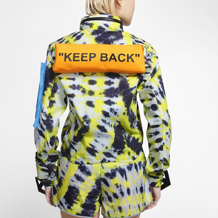 Nike X Off-White Co-Branded Tištěná Bunda s Odnímatelnou Kapucí Dámské Svrchní Oblečení Fluorescenčně Žlutá CK4808-702