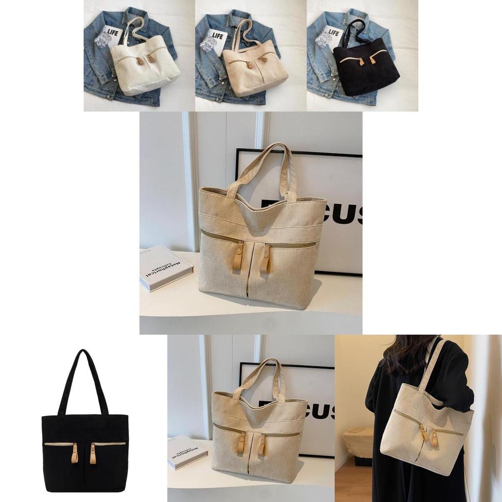 Stylish Large Capacity Women's Canvas Tote Bag Vintage Casual Shoulder Purse