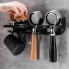Plastic Coffee Portafilters Holder  Wall Mount Coffee Set Storage Holder Simple Installation Black for Kitchen Gadgets