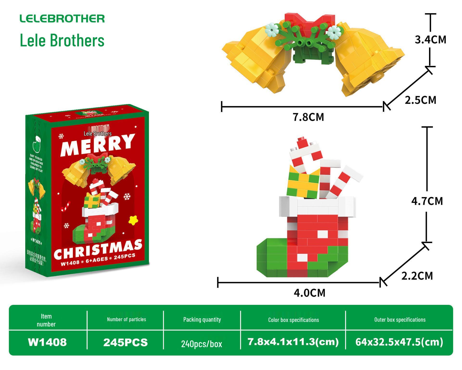 Christmas Tree Music Box Building Kit: Compatible with Lego, Santa Claus Tabletop Ornament Model