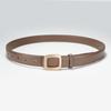Fashionable Real Cowhide Belt for Women Solid Color Decorative Belt with Dress Small Windbreaker Decoration