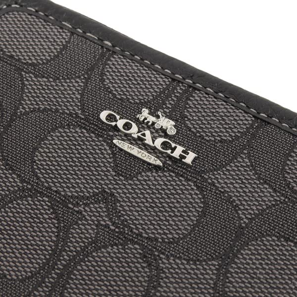 Plånbok Bifold Outlet Rund dragkedja Märke Kompakt Läder CH389 Liten dragkedja RÖKIG SVART [Coach] Dam (SVART MULTI/Svart) Damernas [Artikel]