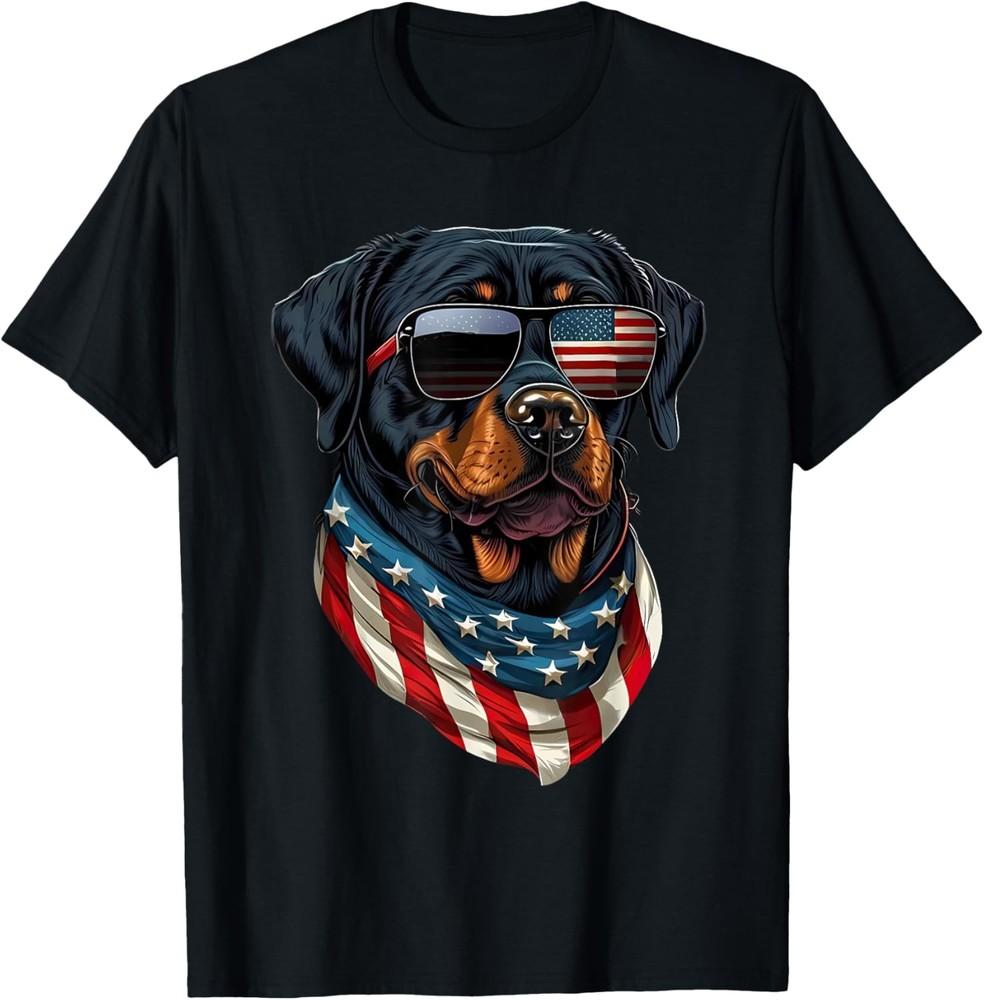 

Rottweiler 4th of July American Flag Glasses Stay cool Men T-Shirt Unisex T-Shirt XXXL
