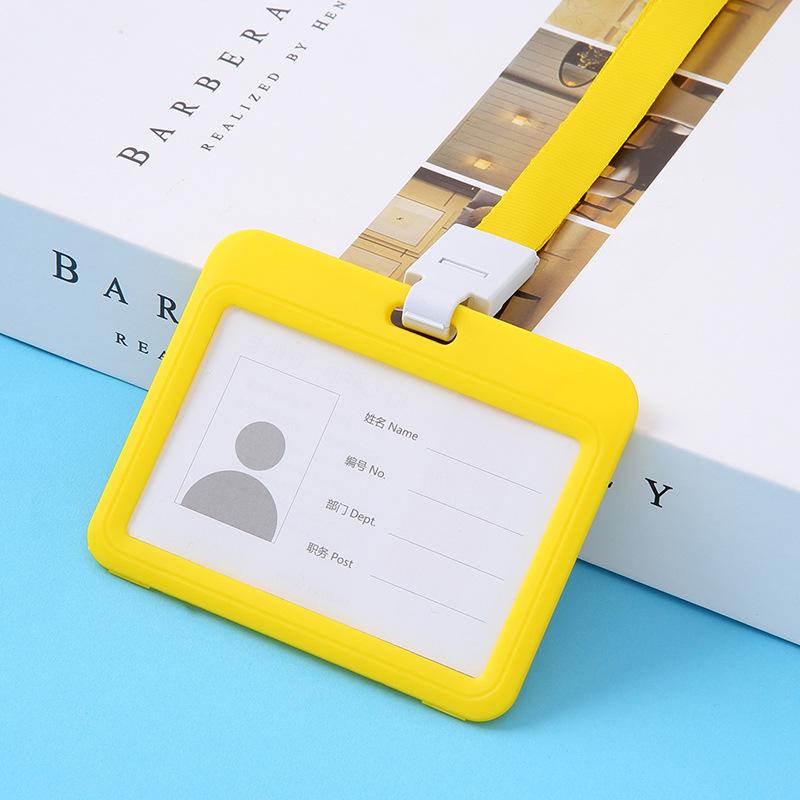 Double-Sided Transparent ID Card Holder Lanyard for Work, Student, Bus, or Badge Cards