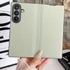 All-inclusive Plain Leather Flip Case For Samsung Z Fold 7 Fold7 Galaxy Z Fold 6 5 Camera Protect Cover