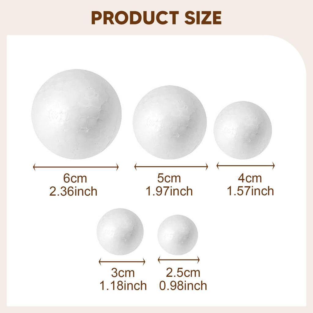High Quality Craft Foam Balls DIY Craft Supplies Smooth Polystyrene Balls for Christmas Arrangements and Parties