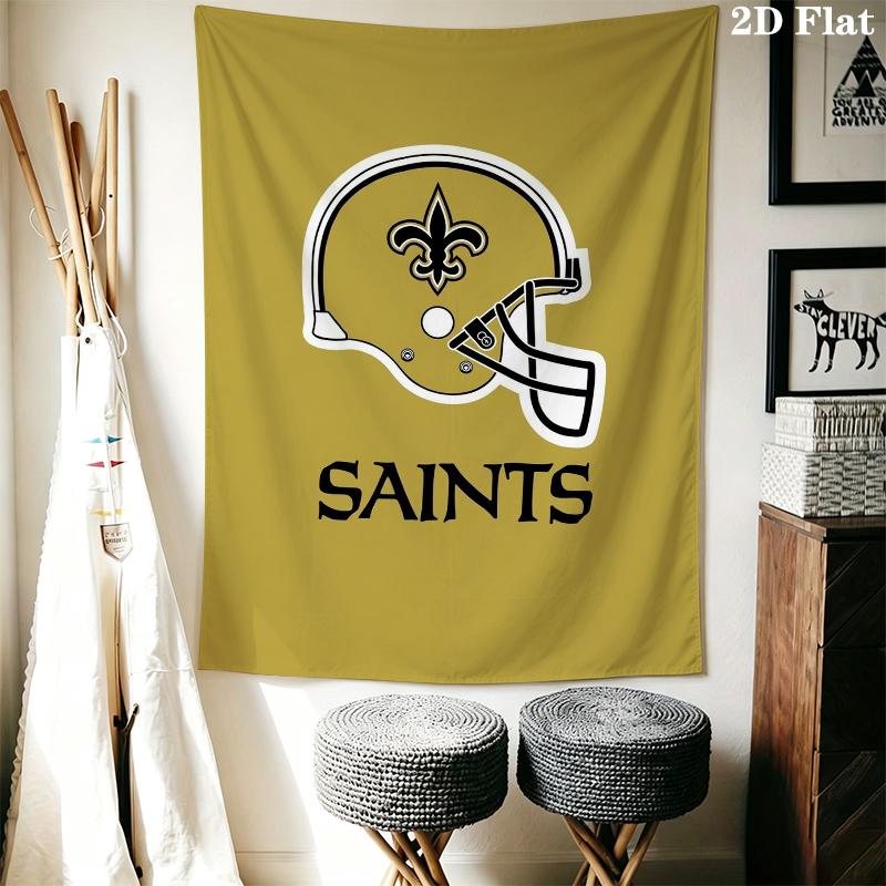 New Orleans Saints Wall Tapestry Aesthetic Wall Hanging Printed Fabric Blanket Decorative Tapestries for Bedroom Living Room Home Decor