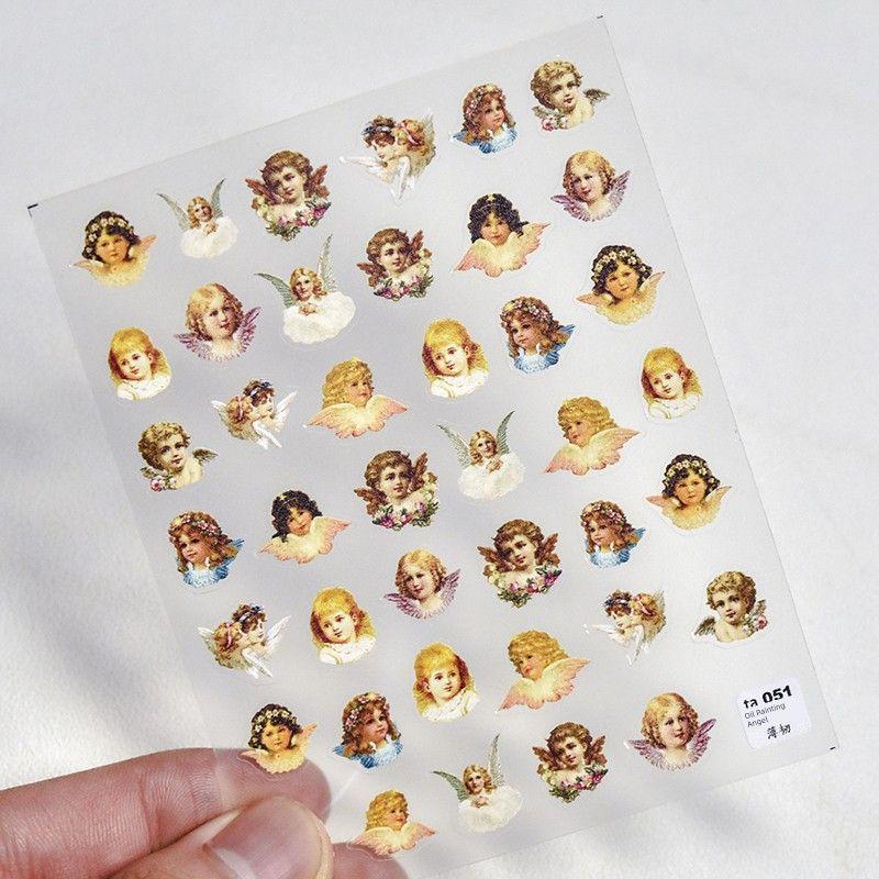 

Oil Painting Angel of Love Nail Stickers Tomoni Thin Tough Japanese Style Adhesive Little God of Love Cupid Nail Stickers Oil Painting Angel 51