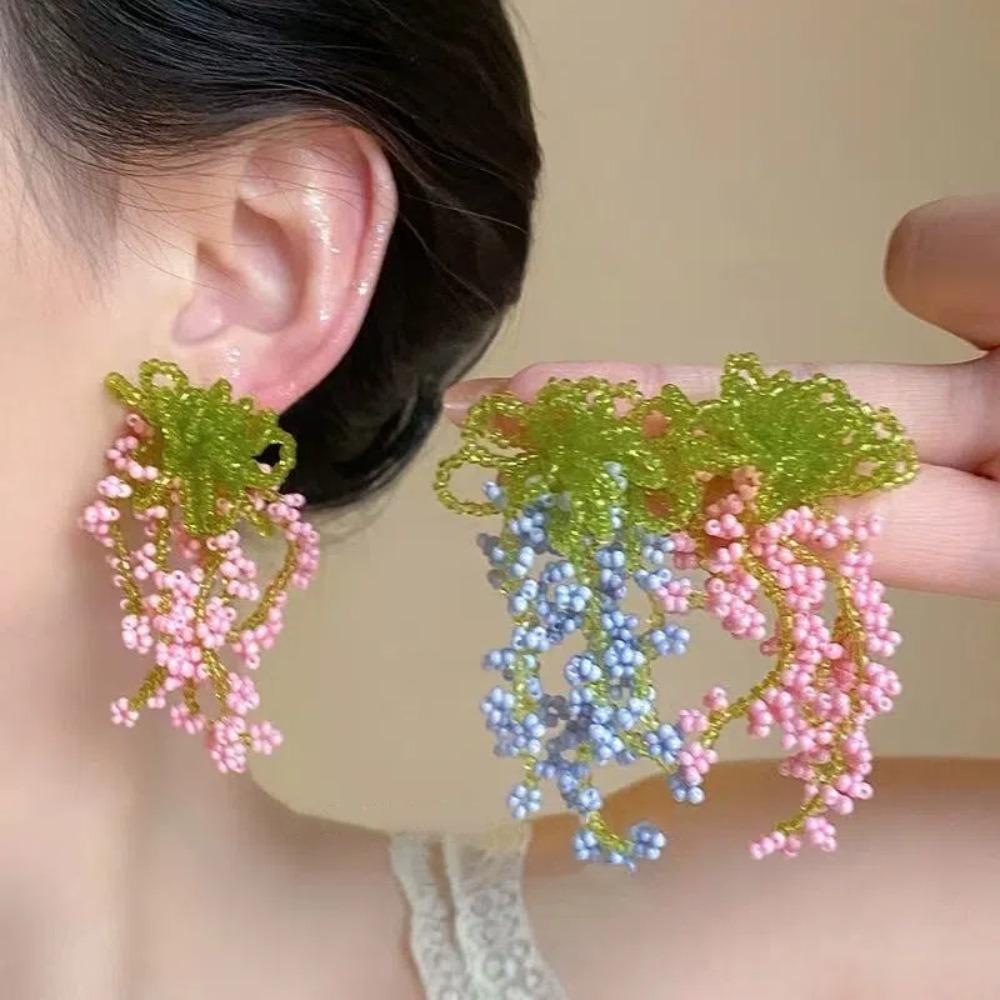 Süße baumelnde Blumenohrringe Übertriebene Blütenblatt-Ohrstecker Romantische Strandohrringe Meer