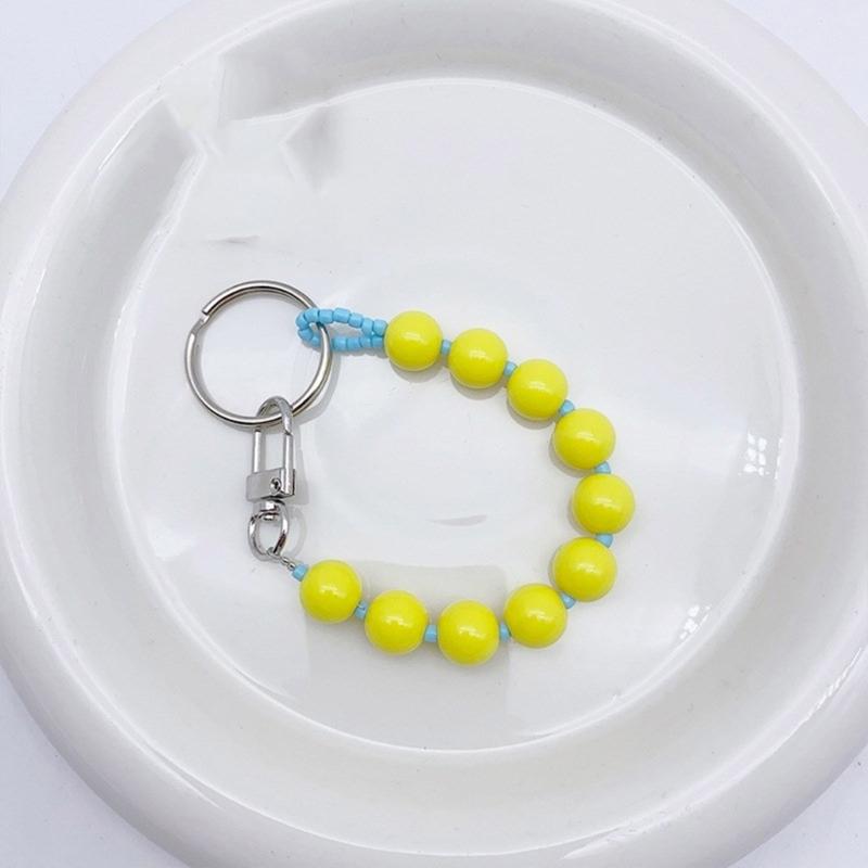 Colorful Beaded Keychain Unique Phone Charm Chain Eye Catching Keyring Decoration Bag Pendant for Various Occasion