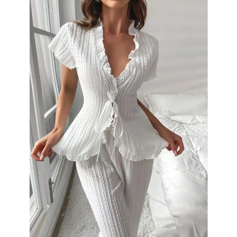 For Women Pajamas, Suspenders, Short-sleeved Trousers, Informal and Sexy Home Wear Two-piece Set That Can Be Worn Outside