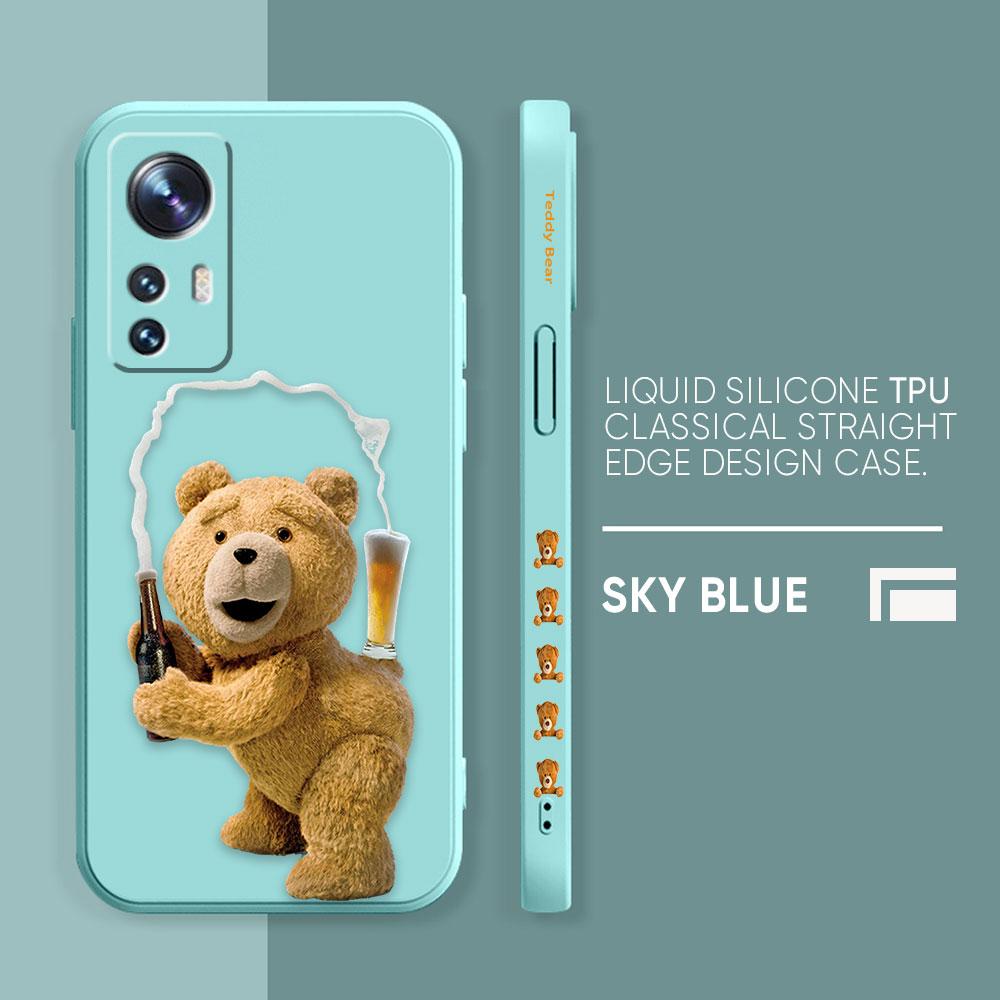 

Чехол для Xiaomi 13 12 12S 11 11T 10 10S 9 9SE 8 8SE Pro Ultra Lite Цветной Простой Чехол из Жидкого Силикона Милый Т-Медвежонок Xiaomi 10S