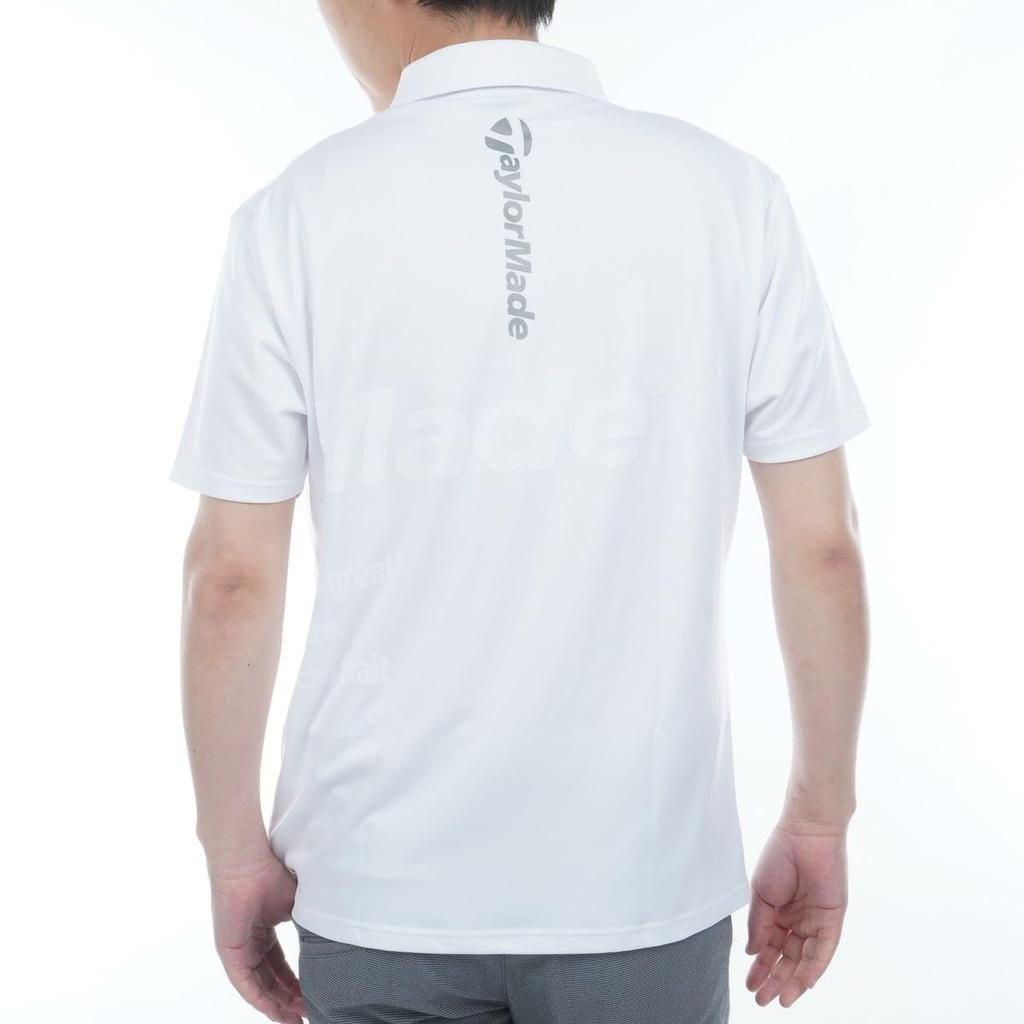 TaylorMade Men's Large Front Logo S/S Polo Shirt, White, Size M, 2025SS UN616