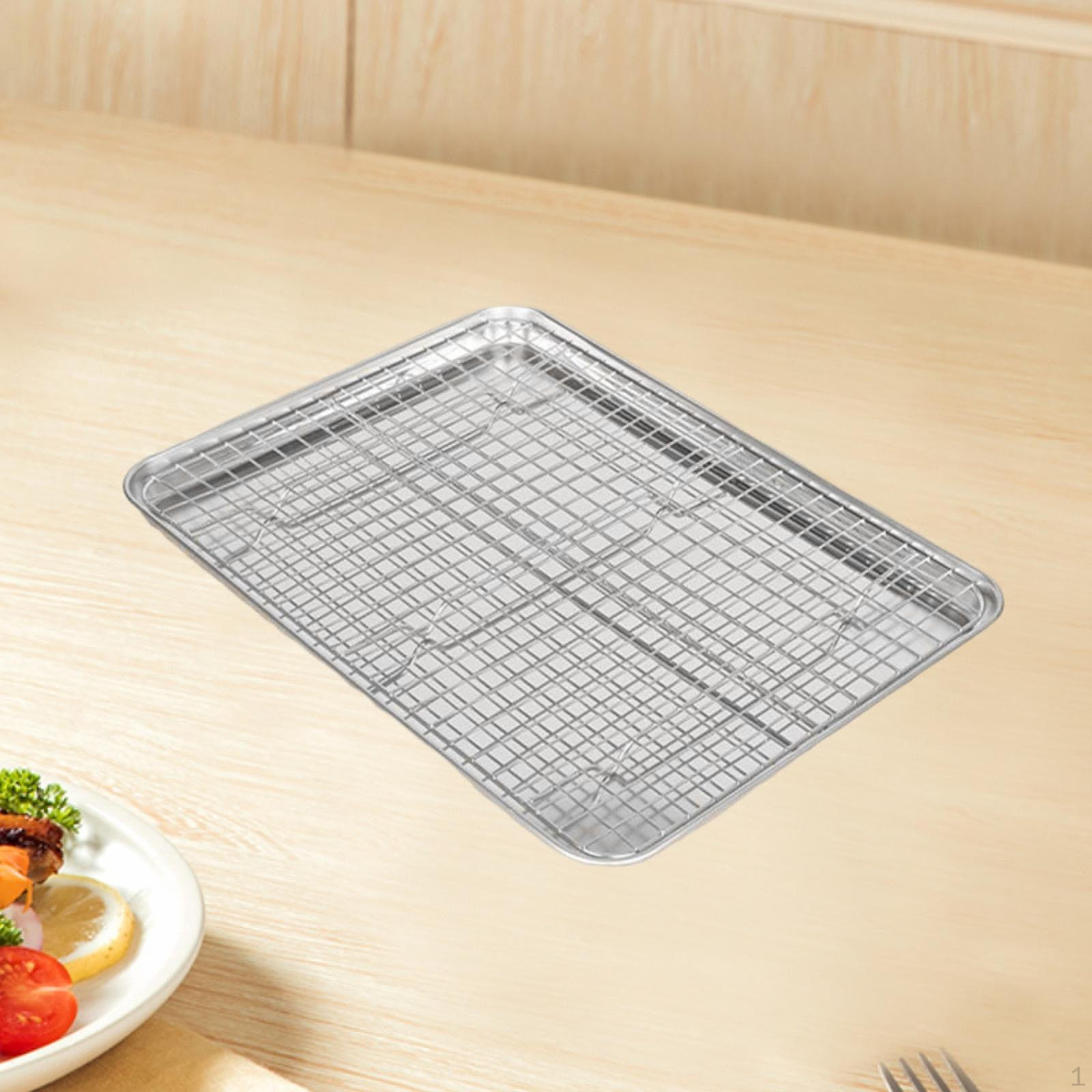 

Противень с решеткой для выпечки, поддон для слива из нержавеющей стали для ресторанов 40.5cmx30.5cmx2.5cm