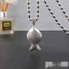 Ethnic Style Good Luck Flower Necklace with Tibetan Silver Longevity Lock Pendant