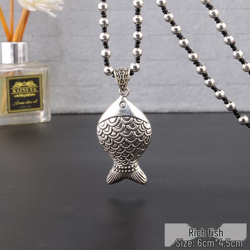 

Тибетское серебро Четыре стороны света Кисточка Подвеска Ожерелье