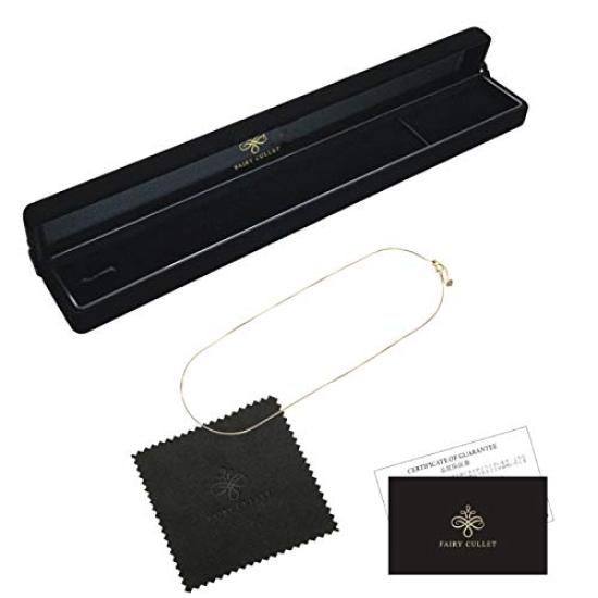 18K Gold Necklace with Venetian 45cm [Fairy Carret] Chain, (Heart-Shaped Adjuster, 0.7mm Width, Approx. 1.8g)